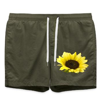 Sonnenblume - Badeshorts - Olive - Vorne - AI Model Male 185 light (185cm)