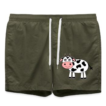 Kuh - Badeshorts - Olive - Vorne - AI Model Male 185 light (185cm)
