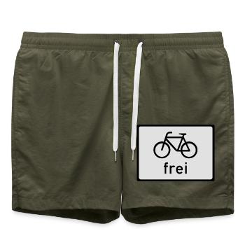 Fahrrad frei - Badeshorts - Olive - Vorne - AI Model Male 185 light (185cm)