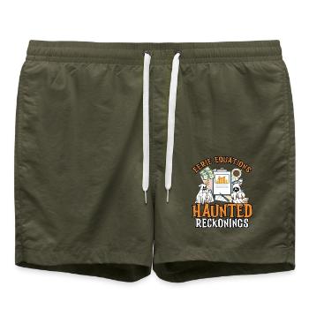 Unheimliche Gleichungen Gespenstische Berechnungen - Badeshorts - Olive - Vorne - AI Model Male 185 light (185cm)