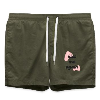Küss mich wieder LIEBE - Badeshorts - Olive - Vorne - AI Model Male 185 light (185cm)