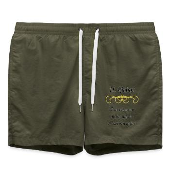 11 Gebot Du sollst mir nicht auf die nerven gehen - Badeshorts - Olive - Vorne - AI Model Male 185 light (185cm)