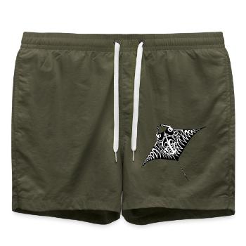 mantaray maori blk white - Badeshorts - Olive - Vorne - AI Model Male 185 light (185cm)