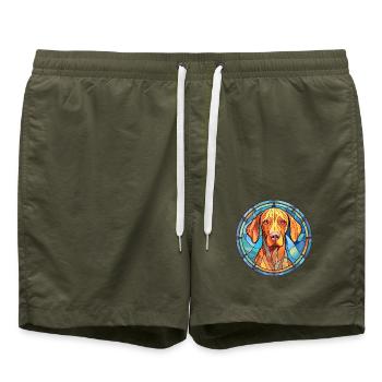 Broholmer Hunderasse Buntes Glas Buntes Wasserco - Badeshorts - Olive - Vorne - AI Model Male 185 light (185cm)
