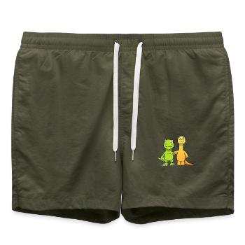 Best Friends Dino - Badeshorts - Olive - Vorne - AI Model Male 185 light (185cm)
