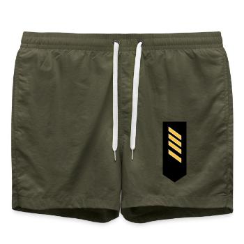 Schulterklappe Marine Stabsgefreiter - Badeshorts - Olive - Vorne - AI Model Male 185 light (185cm)