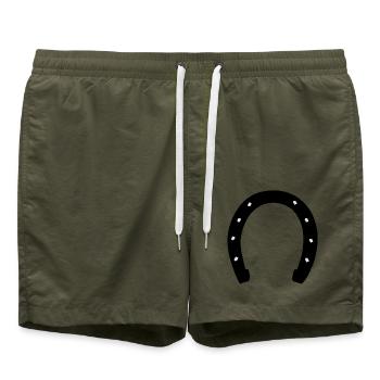 hufeisen - Badeshorts - Olive - Vorne - AI Model Male 185 light (185cm)