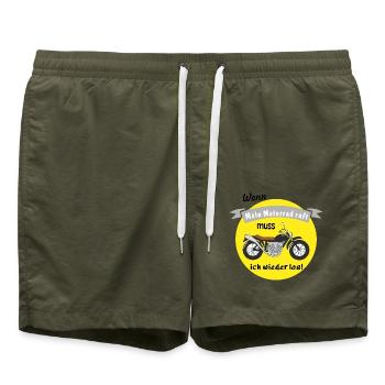 wenn mein motorrad ruft - Badeshorts - Olive - Vorne - AI Model Male 185 light (185cm)