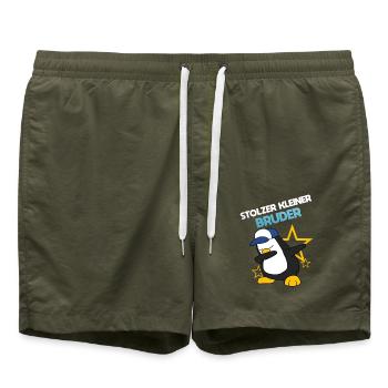Stolzer Kleiner Bruder - Badeshorts - Olive - Vorne - AI Model Male 185 light (185cm)