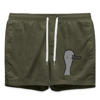 junger Schwan - Badeshorts - Olive - Vorne - AI Model Male 185 light (185cm)