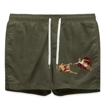 Die Erschaffung des Boxers - Badeshorts - Olive - Vorne - AI Model Male 185 light (185cm)