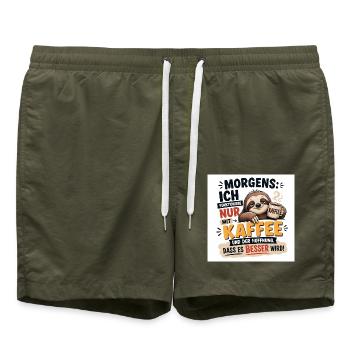 Modernes Design – Einzigartige Geschenkidee - Badeshorts - Olive - Vorne - AI Model Male 185 light (185cm)