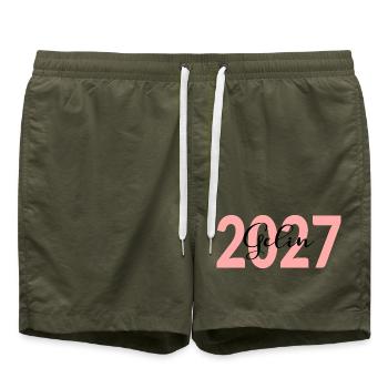 Türkische Braut Gelin 2027 - Badeshorts - Olive - Vorne - AI Model Male 185 light (185cm)