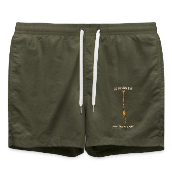 Zeichnen ist mein verborgenes Talent – Funny Giraffe - Badeshorts - Olive - Vorne - AI Model Male 185 light (185cm)