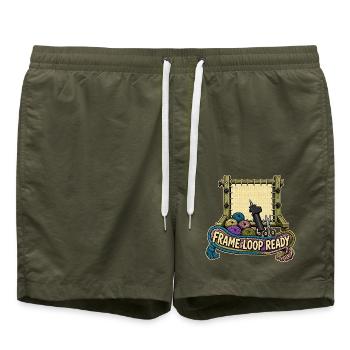 FRAME LOOP READY - Badeshorts - Olive - Vorne - AI Model Male 185 light (185cm)