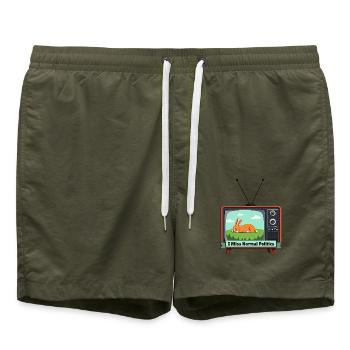 I Miss Normal Politics - Badeshorts - Olive - Vorne - AI Model Male 185 light (185cm)