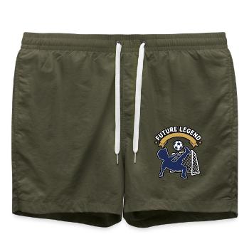 Zukünftige Legende – Backyard Soccer Kid Abzeichen - Badeshorts - Olive - Vorne - AI Model Male 185 light (185cm)