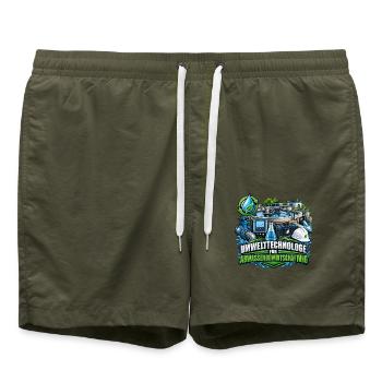 UMWELTTECHNOLOGIE ABWASSERTECHNIK - Badeshorts - Olive - Vorne - AI Model Male 185 light (185cm)