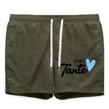 Tante werden - Badeshorts - Olive - Vorne - AI Model Male 185 light (185cm)