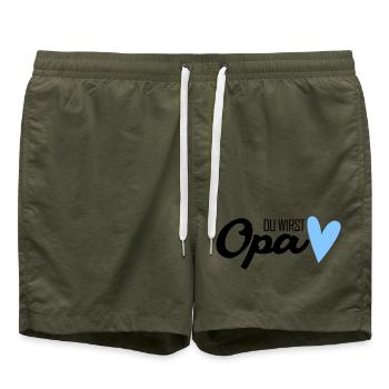Opa - Opa werden - Bald Opa - Badeshorts - Olive - Vorne - AI Model Male 185 light (185cm)