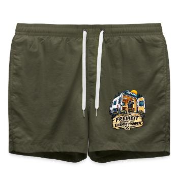 CAMPING-AUTO SELBER AUSBAUEN - Badeshorts - Olive - Vorne - AI Model Male 185 light (185cm)