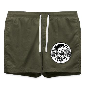 Baby an Bord der Baskenland-Baskischen Flagge - Badeshorts - Olive - Vorne - AI Model Male 185 light (185cm)