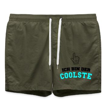 der coolste - Badeshorts - Olive - Vorne - AI Model Male 185 light (185cm)