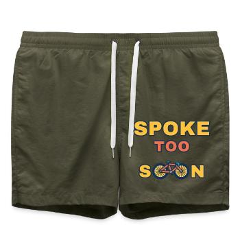 Zu früh gesprochen - Badeshorts - Olive - Vorne - AI Model Male 185 light (185cm)