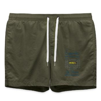 Weißer Knoblauch - Badeshorts - Olive - Vorne - AI Model Male 185 light (185cm)
