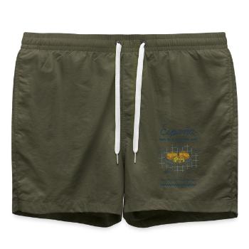 Mallorquinische Empanadas - Badeshorts - Olive - Vorne - AI Model Male 185 light (185cm)