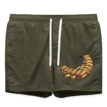 Great Wave of Tacos T-Shirt — lustige japanische Kunst P - Badeshorts - Olive - Vorne - AI Model Male 185 light (185cm)
