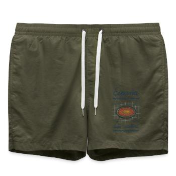 Kastilische Suppe - Badeshorts - Olive - Vorne - AI Model Male 185 light (185cm)