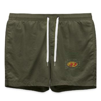 Bergeintopf - Badeshorts - Olive - Vorne - AI Model Male 185 light (185cm)