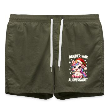Rentier War Ausverkauft Einhorn - Badeshorts - Olive - Vorne - AI Model Male 185 light (185cm)