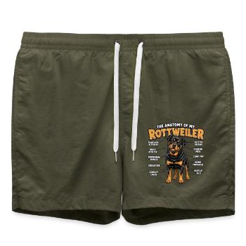 Rottweiler Hundehalter T für Rottweiler Hunde - Badeshorts - Olive - Vorne - AI Model Male 185 light (185cm)
