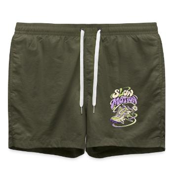 Slow Motion Sneaker Psychedelia - Badeshorts - Olive - Vorne - AI Model Male 185 light (185cm)