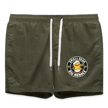 Kleiner Schnabel, Große Bedrohung - Badeshorts - Olive - Vorne - AI Model Male 185 light (185cm)