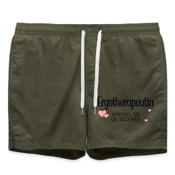 Ergotherapeutin Bachelor of Science - Badeshorts - Olive - Vorne - AI Model Male 185 light (185cm)