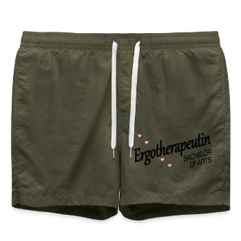 Ergotherapeutin Bachelor of Arts - Badeshorts - Olive - Vorne - AI Model Male 185 light (185cm)