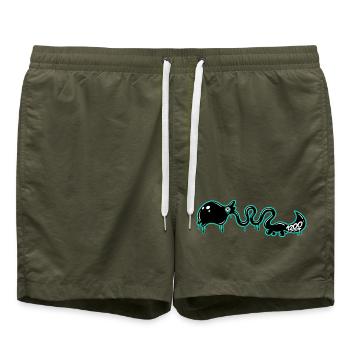1200 Dino Monster - Badeshorts - Olive - Vorne - AI Model Male 185 light (185cm)