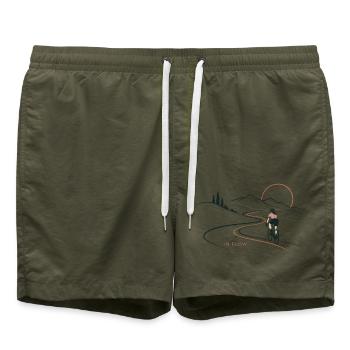 IN FLOW - Fahrrad - Radfahrerin - Freiheit - Badeshorts - Olive - Vorne - AI Model Male 185 light (185cm)