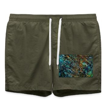 dickicht - Badeshorts - Olive - Vorne - AI Model Male 185 light (185cm)
