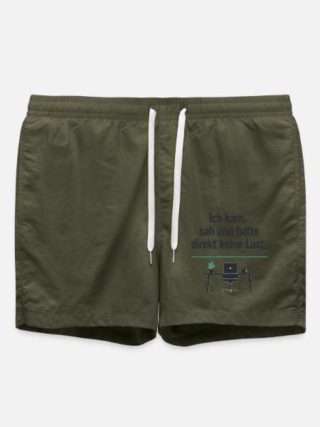 Ich kam sah und hatte keine Lust - Badeshorts - Olive