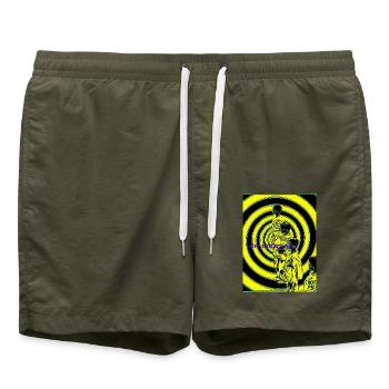 Spirals Neonfiguren-Silhouette - Badeshorts - Olive - Vorne - AI Model Male 185 light (185cm)