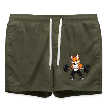 Fuchs Fitness - Badeshorts - Olive - Vorne - AI Model Male 185 light (185cm)
