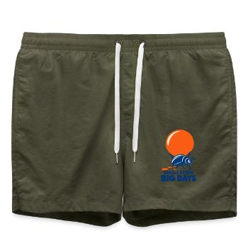 Kleine Schritte, Große Tage - Badeshorts - Olive - Vorne - AI Model Male 185 light (185cm)