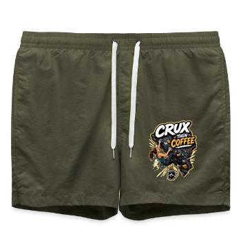 CRUX THEN COFFEE - Badeshorts - Olive - Vorne - AI Model Male 185 light (185cm)