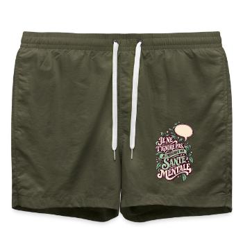 Ich ignoriere dich nicht, ich bewahre meinen Verstand - Badeshorts - Olive - Vorne - AI Model Male 185 light (185cm)