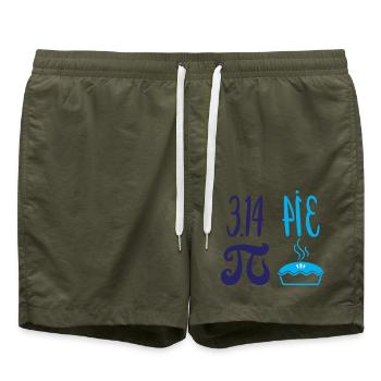 Pi und Kuchen: Mathematik-Witz - Badeshorts - Olive - Vorne - AI Model Male 185 light (185cm)