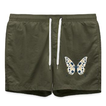 Botanical Butterfly - Badeshorts - Olive - Vorne - AI Model Male 185 light (185cm)